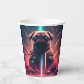 Gobelets En Papier Carlin adorable en costume robotique futuriste (Recto)