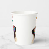 Gobelets En Papier Carlin Chien avec Coeurs Saint-Valentin (Gauche)