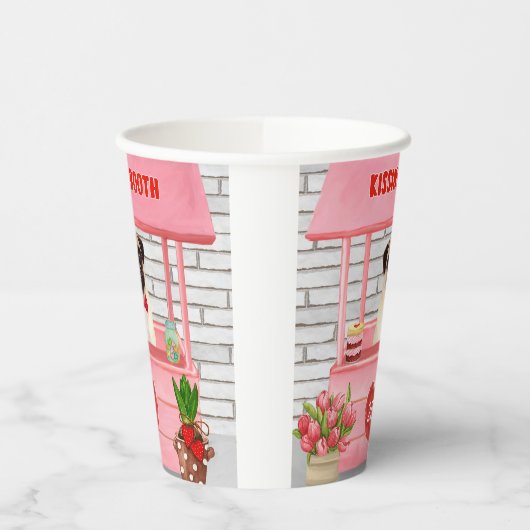 Gobelets En Papier Carlin Chien Valentine's Day Kissing Booth (Gauche)