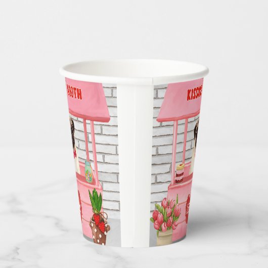Gobelets En Papier Carlin Chien Valentine's Day Kissing Booth (Droite)