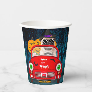 Gobelets En Papier Carlin Chien voiture voiture effrayant Halloween
