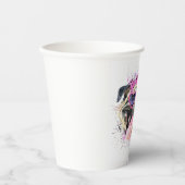 Gobelets En Papier Carlin d'aquarelle rose (Recto)