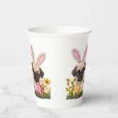 Gobelets En Papier Carlin de Pâques Chiens Lapin Oreilles (Gauche)