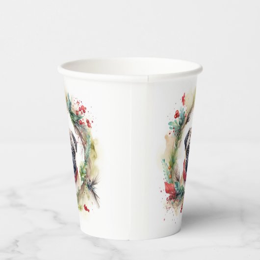 Gobelets En Papier Carlin Noël Wreath Festive Pup (Droite)