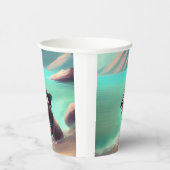 Gobelets En Papier Carlin profitant de la peinture sur plage (Droite)