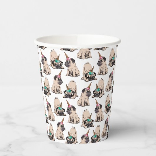 Gobelets En Papier Carlins à chiots | Aspirant Motif de licorne (Gauche)