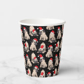 Gobelets En Papier Carlins en Santa Hats Motif de Noël (Verso)