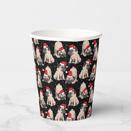 Gobelets En Papier Carlins en Santa Hats Motif de Noël (Droite)