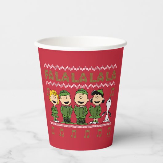 Gobelets En Papier Caroling Christmas Sweater Graphic (Recto)