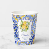 Gobelets En Papier Carreaux bleus Lemons Graduation (Verso)