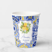 Gobelets En Papier Carreaux bleus Lemons Graduation (Recto)