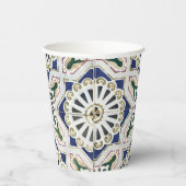 Gobelets En Papier Carreaux portugais - Azulejo coloré géométrique (Droite)