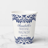 Gobelets En Papier Carrelage de Talavera bleu Brunch de mariage Fiest (Verso)