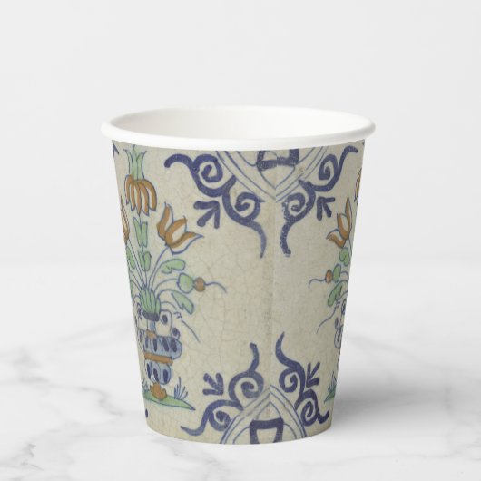 Gobelets En Papier Carrelage Delft Antique Pot de Fleur Céramique (Recto)