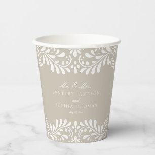 Gobelets En Papier Carrelage Talavera beige Espagne Mariage Fiesta