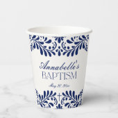 Gobelets En Papier Carrelage Talavera bleu style espagnol Fiesta Bapt (Verso)