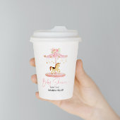 Gobelets En Papier Carrousel de poney aux fleurs roses mignonnes