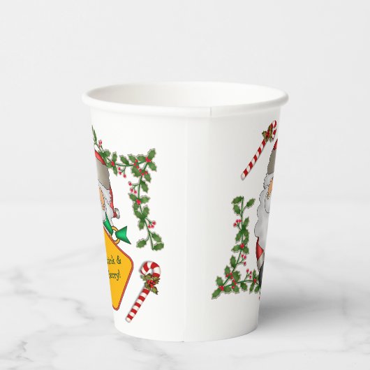 Gobelets En Papier Carte de message Cute Père Noël Noël (Droite)