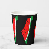 Gobelets En Papier Carte de Palestine Watermelon Symbole de la libert (Recto)