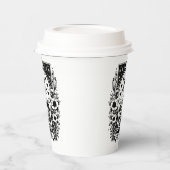 Gobelets En Papier Carte de tarot squelette monochrome "Le café" | (Gauche)