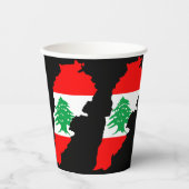 Gobelets En Papier Carte du Liban avec drapeau (Recto)