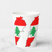 Gobelets En Papier Carte du Liban avec drapeau (Gauche)