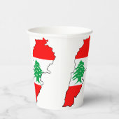 Gobelets En Papier Carte du Liban avec drapeau (Droite)