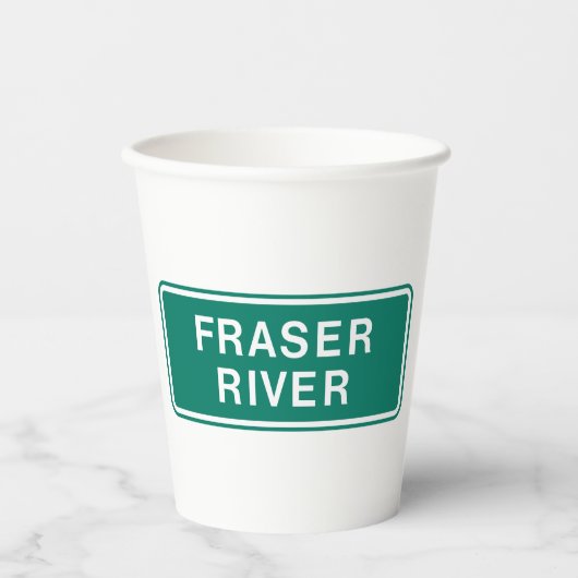 Gobelets En Papier Carte routière du fleuve Fraser Colombie-Britanniq (Recto)