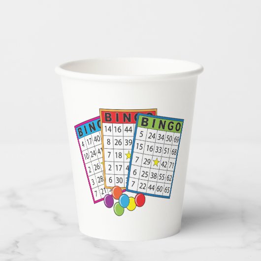 Gobelets En Papier Cartes de Bingo (Recto)
