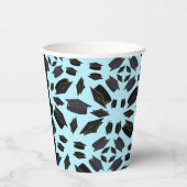 Gobelets En Papier Cartes De Graduation Noires Jetées Dans Un Diplômé (Recto)