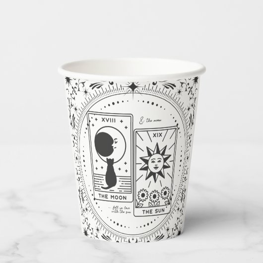 Gobelets En Papier Cartes Tarot | FÊTE DES MARIÉES | MARIAGE | Lovers (Verso)