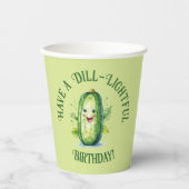 Gobelets En Papier Cartoon vert mignon Picket Anniversaire (Recto)