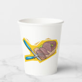 Gobelets En Papier Carving Roast Beef with Fork and Knife (Recto)