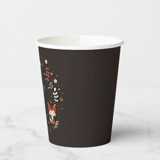 Gobelets En Papier Cas Foxes with customizable text (Gauche)