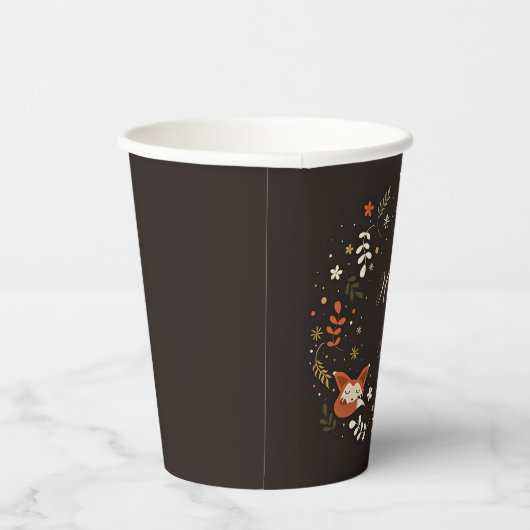 Gobelets En Papier Cas Foxes with customizable text (Droite)