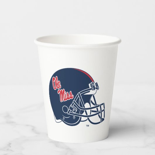 Gobelets En Papier Casque Ole Miss Football | bleu foncé (Verso)