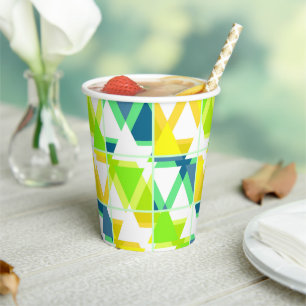 Gobelets En Papier Casquette abstrait jaune vert