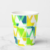 Gobelets En Papier Casquette abstrait jaune vert (Recto)