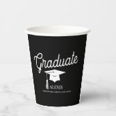 Gobelets En Papier Casquette de fin d'études Noir Blanc Classe de (Recto)