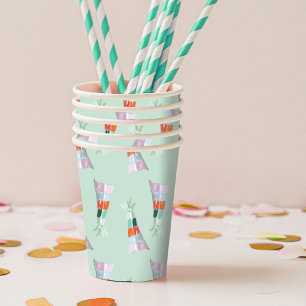 Gobelets En Papier Casquette de la fête verte de la Monnaie