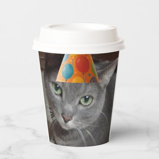 Gobelets En Papier Casquette du parti Gray Cat (Recto)