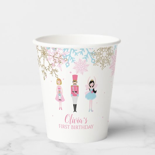 Gobelets En Papier Casse-noisette parties scintillant d'anniversaire  (Recto)