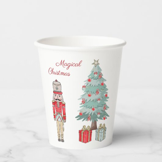 Gobelets En Papier Casse-noix, Arbre de Noël & Présentations (Recto)