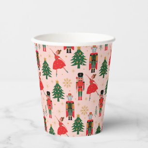 Gobelets En Papier Casse-noix et Ballerina Jolie rose Noël