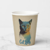 Gobelets En Papier Cat Lady Paper Cup (Verso)