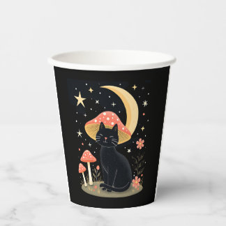 Gobelets En Papier Cat Mushroom Hat Cottagecore Kitten Kitty Women Gi