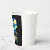 Gobelets En Papier Cat Riding Dinosaur T-Rex Starry Night Cat Lover ( (Gauche)