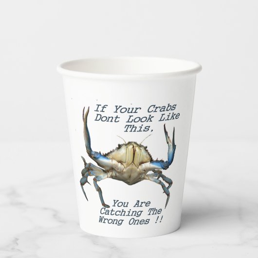 Gobelets En Papier Catching Crabs, Drôle Tasses De Papier (Verso)