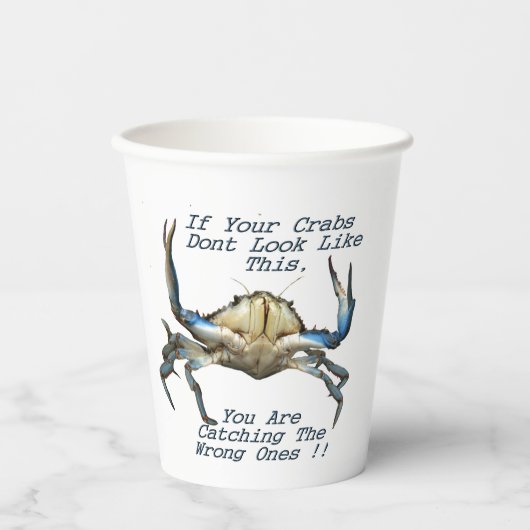 Gobelets En Papier Catching Crabs, Drôle Tasses De Papier (Recto)