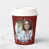 Gobelets En Papier Catégorie de 2024 Vous l'avez fait Red Photo Gradu (Verso)